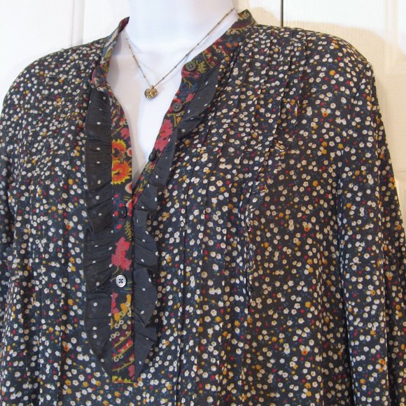 Loft | 'Fall Florals' Mixed Print Blouse Top - Picture 3 of 13